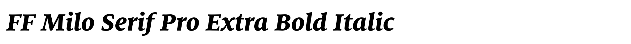 FF Milo Serif Pro Extra Bold Italic image